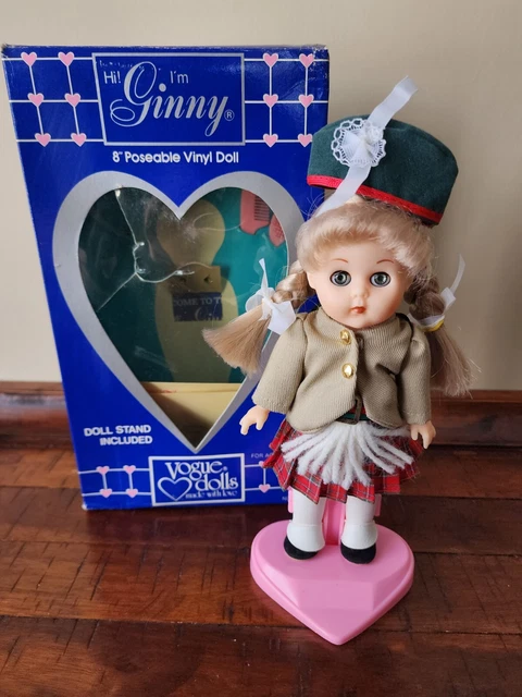 Vintage 1980s Vogue Ginny Doll Wee Willie Winkie Costume Shirley Temple Stand