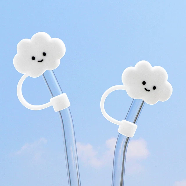 Straw Cover Silicone Straws Tips Reusable Drinking Straws Covers Cloud Shape -DB