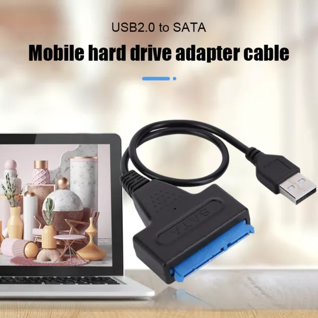 USB 2.0 To SATA Adapter Line Plug and Play 22pin for 2.5 Inch HDD SSD 3