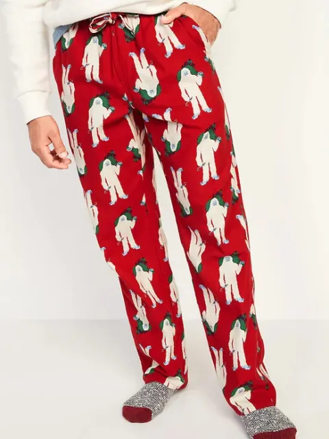 NWT OLD NAVY Red Yeti Abominable Snowman Flannel Pajama Pants Sleep Lounge  Men $16.99 - PicClick