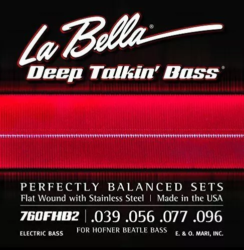 La Bella base string 760 FHB 2 Hofner Beatle Bass 039 - 100 Stainless Flat Wound