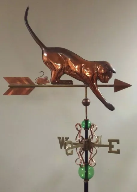 Cat and mice copper and brass,Beautiful full size weathervane,sold as shown