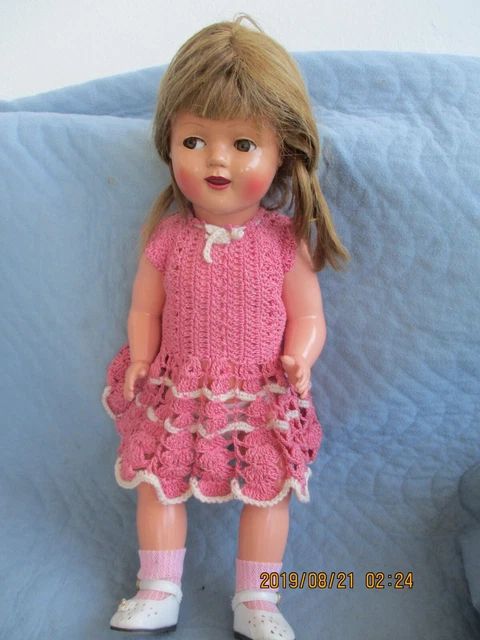 Poupée Raynal Christine 35cm Années 50 - Vrai Cheveux Et Dents - Modèle Original