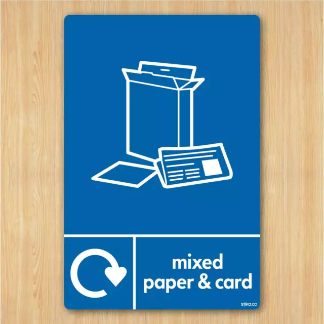 Mixed Paper & Card Sign A5 148x210mm Self-adhesive Vinyl Sticker WRAP Recycle