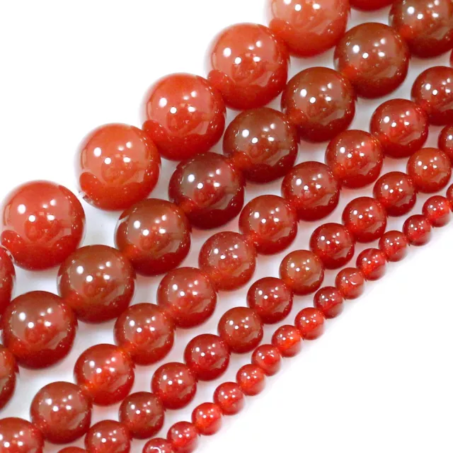 Natural Red Carnelian Spacer Round Bead 15" 3mm 4mm 6mm 8mm 10mm 12mm Wholesale