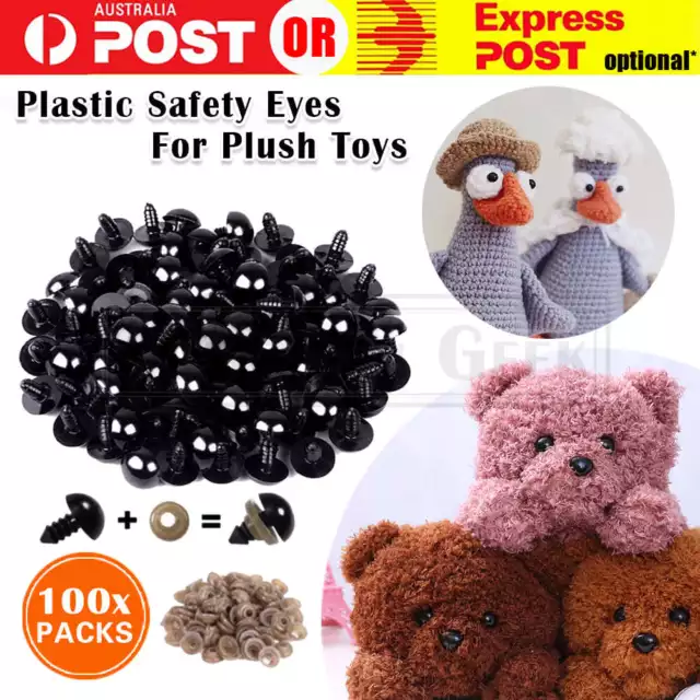 MTFun 500pcs Plastic Safety Eyes and Noses, Craft Doll Eyes, Black Safty  Eyes for Amigurumi, Puppet, Plush Animal and Teddy Bear 