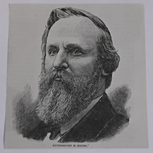 1885 Piccolo Rivista Incisione ~ Rutherford B. Hayes
