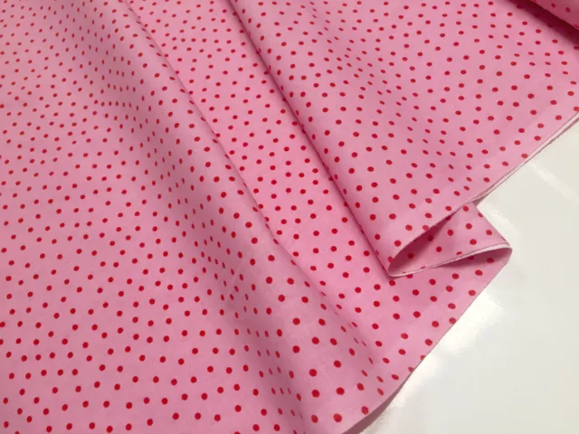 Cath Kidston Ikea Rosali 100% Baumwolle Material -150cm Breit Rot Punkte Pink