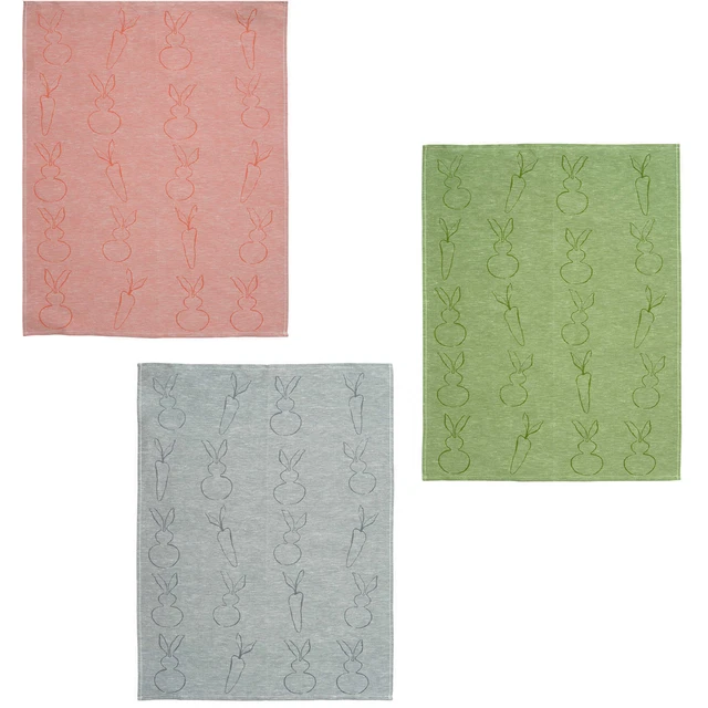 SANDER Fred&Ginger Geschirrtuch Abtrockentuch Halbleinen Hase Jacquard 50 x 70
