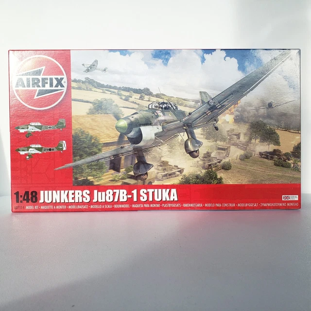 AIRFIX 1:48 Junkers JU87B-1 STUKA A07114 WWII-era Model German Air Plane Kit