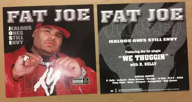 FAT JOE Vintage 2000 DOUBLE SIDED PROMO POSTER FLAT for Jealous CD MINT 12x12