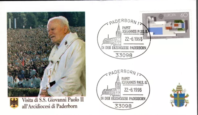 605- Fdc Vatican Visite Pape Jean Paul Ii   En  Allemagne