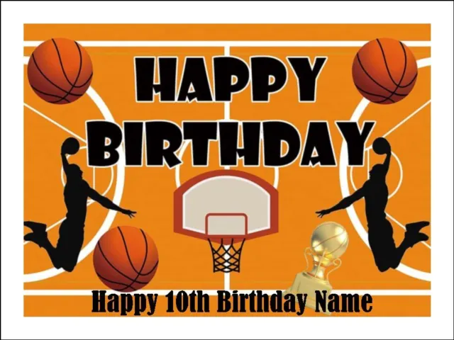 Basketball Cake Topper Edible Icing Birthday Cake Sports Decorations #04