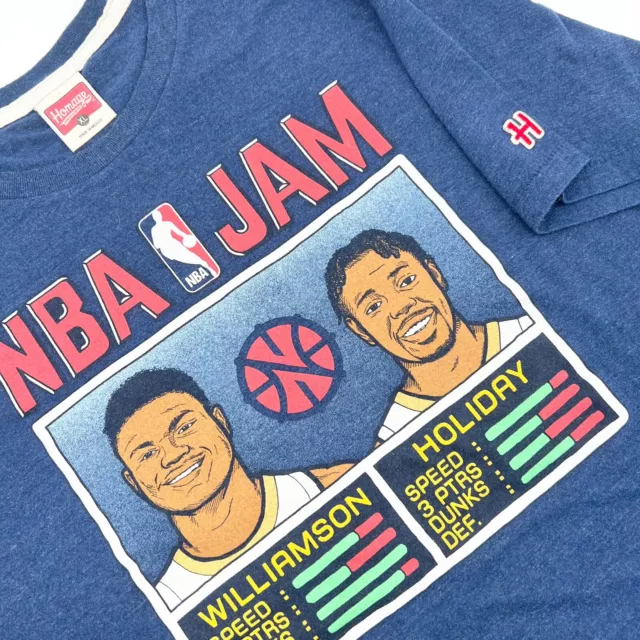 Homage NBA Jam Mens XL Shirt Blue Cotton Indiana Pacers Oladipo Turner Crew