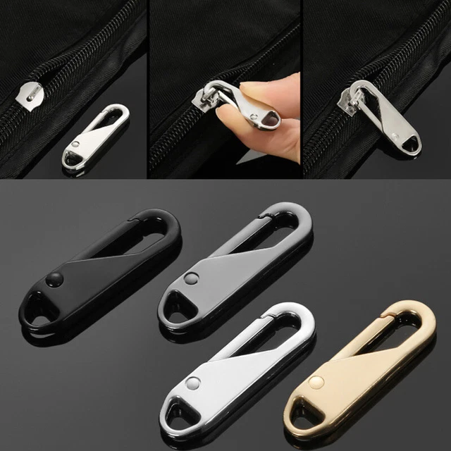 10Pcs Metal Zipper Pull Fixer Slider Puller Repair Replacement Zip Head DIY UK