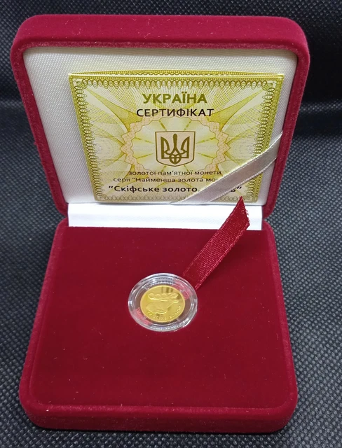 Ukraine gold coin The Deer 2 UAH, 2011 year, 1/25 Oz, (Au 999,9)