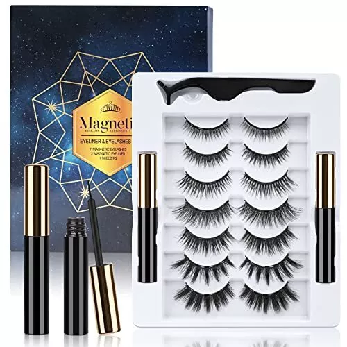 URAQT Cils Magnétiques avec Eye-liner 7 paires de Faux Cils Naturels Sans Col...
