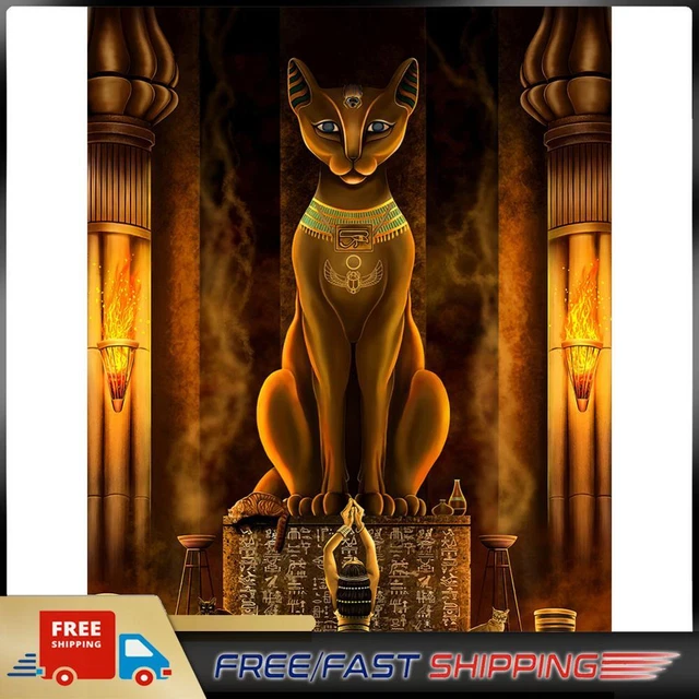 Egyptian Noble Cat 5D DIY Full Round Drill Drawing Kit Diamond Painting Artwork