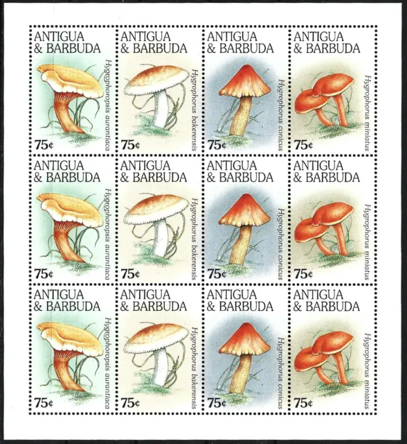 Antigua & Barbuda - Pilze 2 x Kleinbogen postfrisch 1996 Mi. 2324-2331