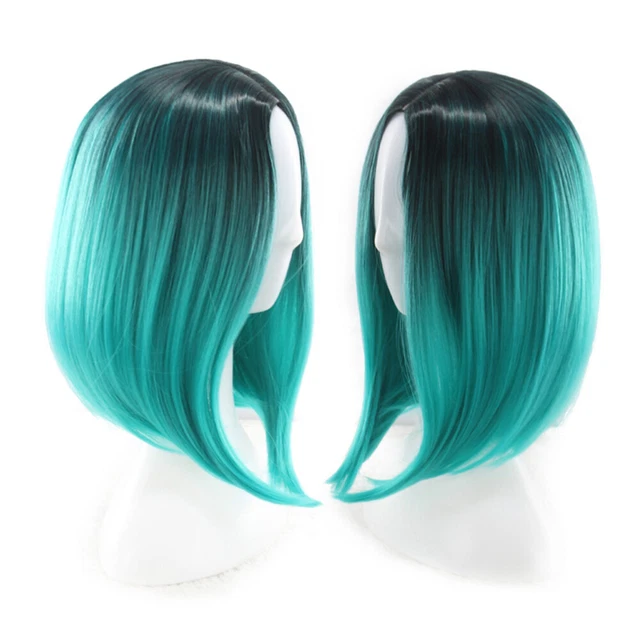 Parrucca donna bob sfumatura colore cosplay capelli artificiali parrucca corta diritta
