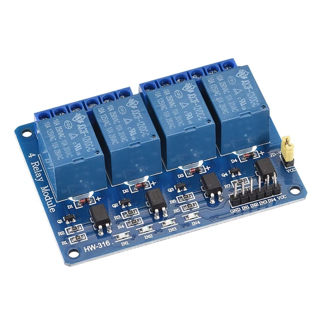 Relé Módulo 4 Canal 12V Bajo Nivel Disparador Módulo Azul Relé Módulo Placa