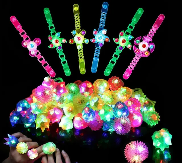 36 Light Up Rings LED Bracelets Party Favors for Kids Birthday Glow in The Dark