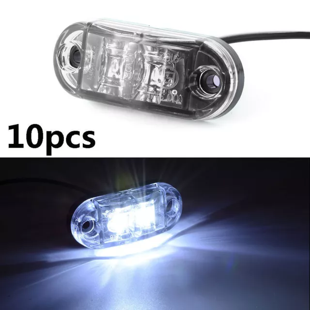 10x 24V Weiss Begrenzungsleuchte 2 LED Umrissleuchte E-Prüf Positionsleuchte 3