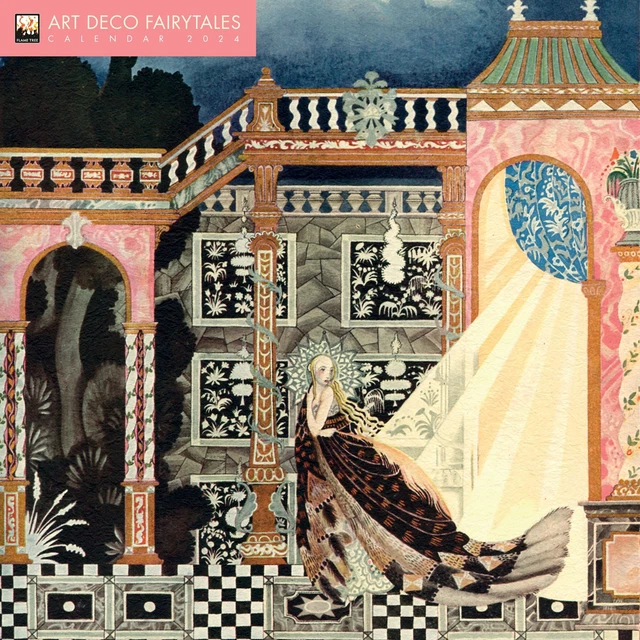 ART DECO FAIRYTALES Wall Calendar 2024 (Art Calendar) Free Tracked