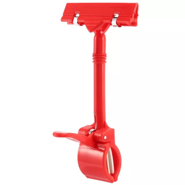 Merchandise Retail Sign Card Price Tag  Display Holder Clip Clamp Red J7F65758