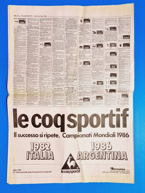 La Gazzetta Dello Sport - 30 Luglio 1986 - Mauro Numa, Inter-Milan, Udinese, Ferrari - Édition Originale