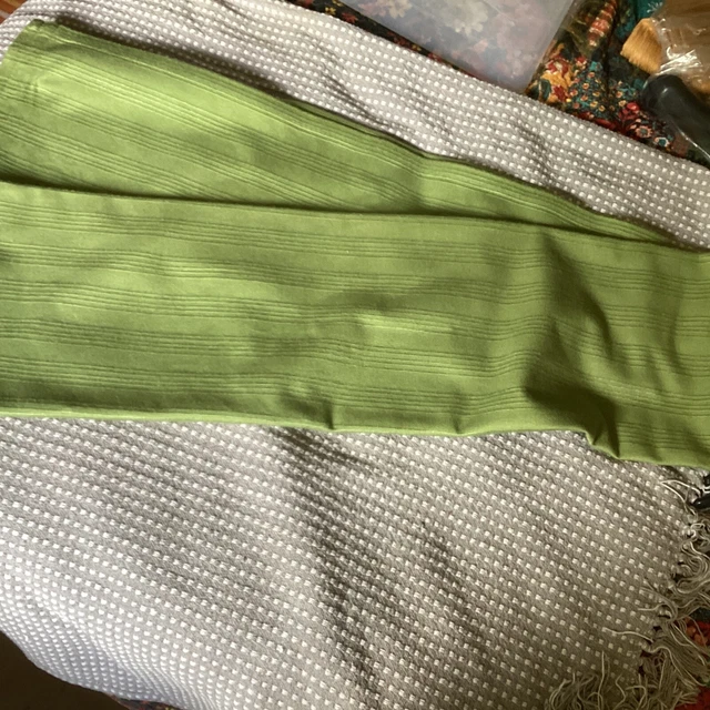 Mid Century Green Striped Door Curtain  45”/78” Blackout