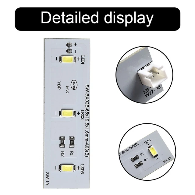 2pcs Emiif Fridge LED Strip Light SW-BX02B / 49031078 Daylight White