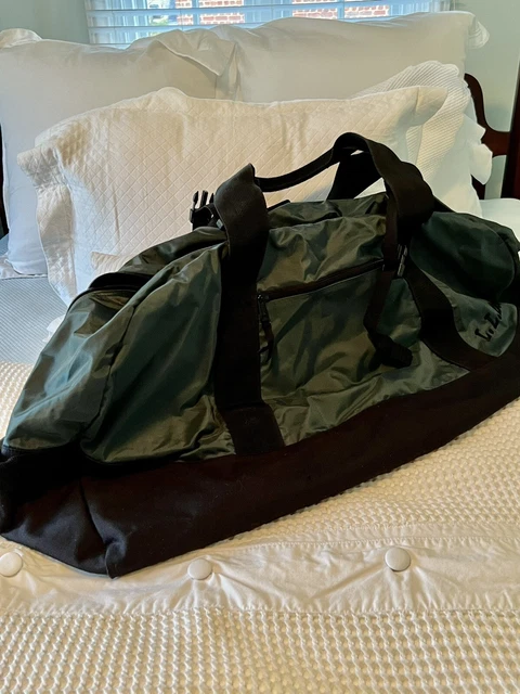 LL Bean Adventure Nylon Green Duffle Bag Extra Large  16” X 29” X 12”.