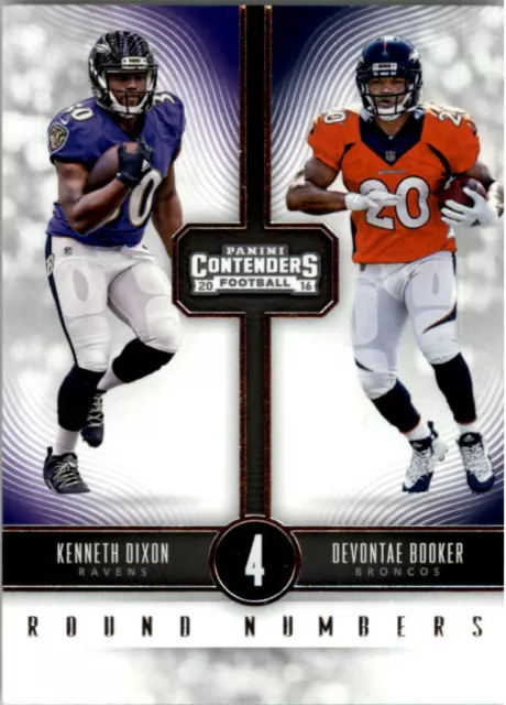 2016 Panini Contenders Round Numbers #14 Devontae Booker Kenneth Dixon - NM-MT