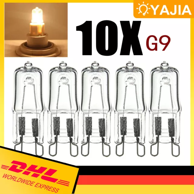 10x Halogenlampen G9 25W 40W 60W Kapselleuchten Capsule Birne Backofen Glühbirne