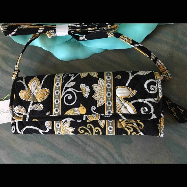 Vera Bradley Sleek Wallet Yellow Bird w/ Crossbody Strap NWT