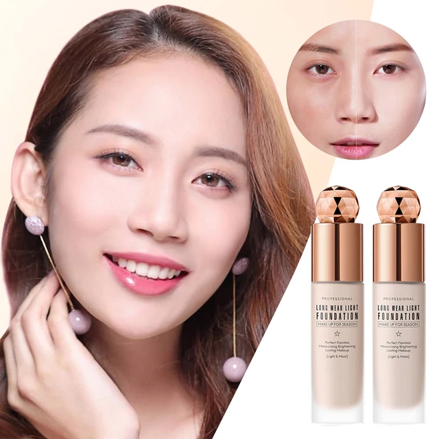 Base líquida transparente de gema de cristal de 30 ml para ocultar manchas retención natural