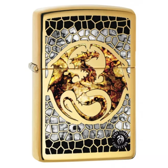 Zippo 0057,   "Anne Stokes-Dragon" High Polish Brass Fusion Lighter