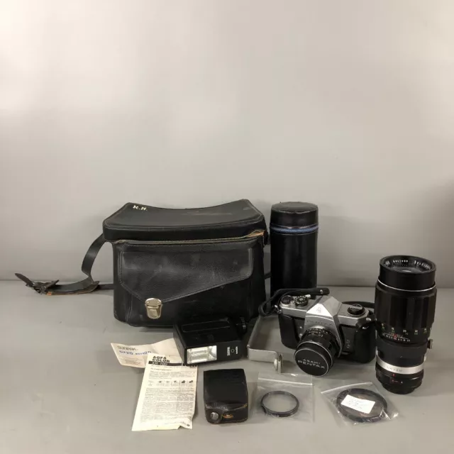 Pentax SL Film Camera SLR Asahi Soligor Lens Flash Meter Bag 300mm Takumar -CP