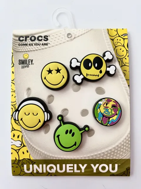 Crocs Uniquely You Smiley Smile Face Alien Star Eyes  Jibbitz Charms 5 Pack