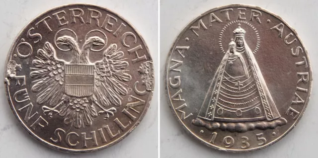 Österreich/Austria 5 Schilling 1935 Silber Madonna von Mariazell