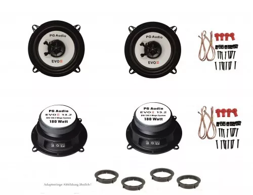 13cm Coax,2-Wege-Koax,Mazda 2, Lautsprecher Tür Vorne & Hinten,inkl. Adapterring