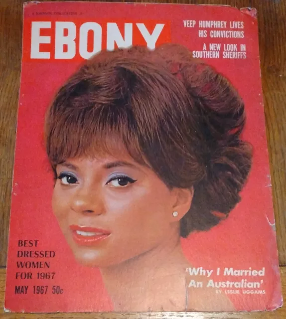 Vintage  May 1967 Ebony Magazine Cardboard Advertisement Poster - Leslie Uggams