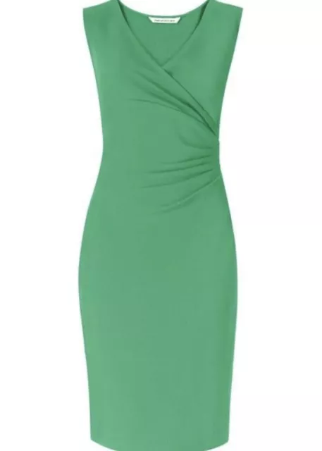 Diane Von Furstenberg DVF Green Layne Ruched Dress Sz 0/ XS $368