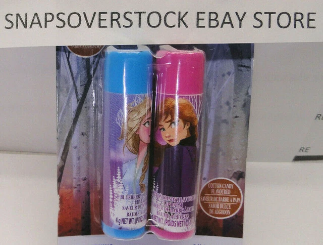 Disney Frozen Ii, 2-Pc Blueberry & Cotton Candy Flavored Lip Balm 0.14 Oz. Each 2