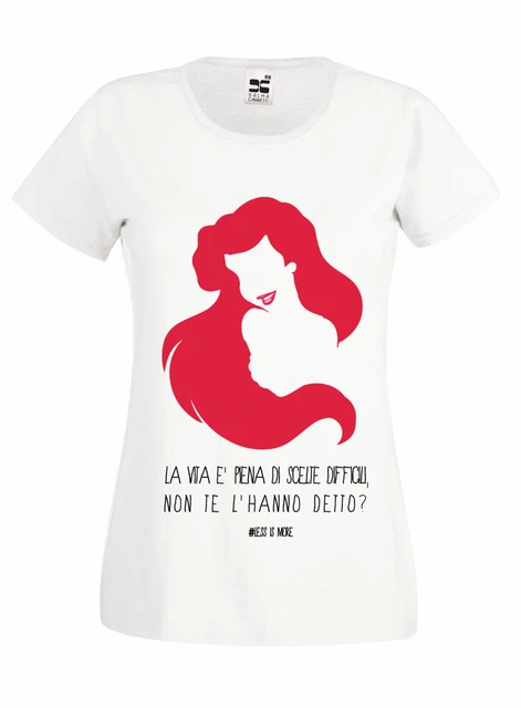 T-Shirt Donna Principesse Disney - Stampa Divertente 'C'è Disagio', 100% Cotone - Foto 11