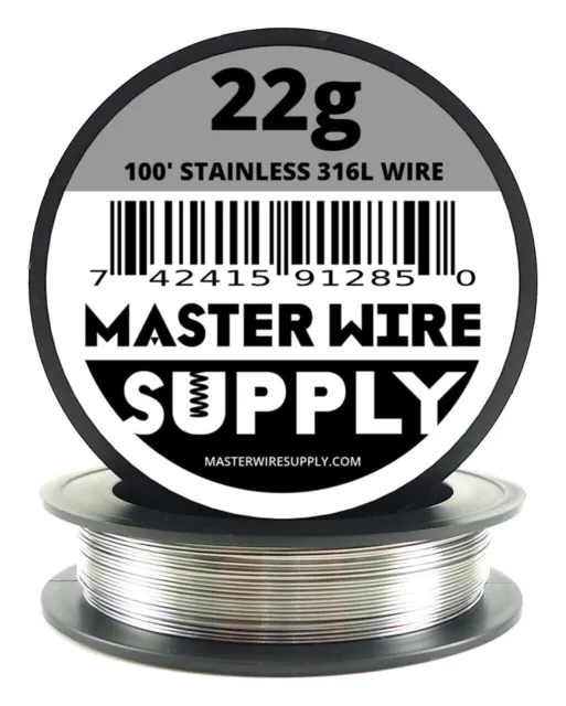 MWS - Stainless Steel 316L - 100 ft - 22 Gauge - Round Wire