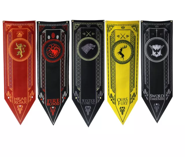 Banner AUS SATIN  Stark Lannister  Baratheon Targaryen für Game Of Thrones Fans