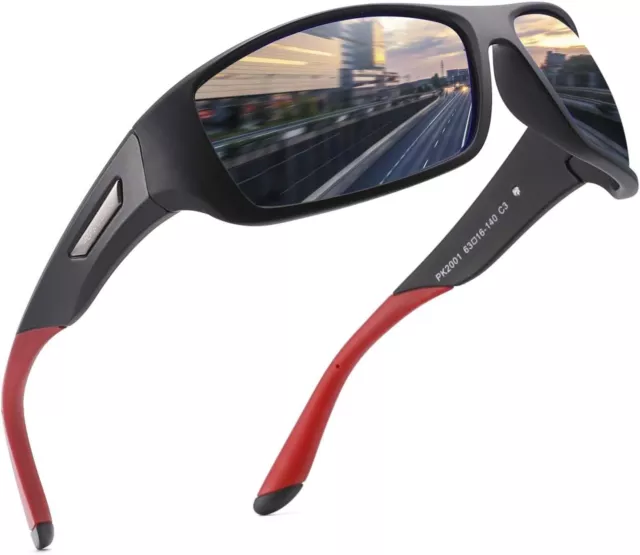 PUKCLAR polarisierte Sportsonnenbrille für Männer Frauen Fahrradbrille UV400...