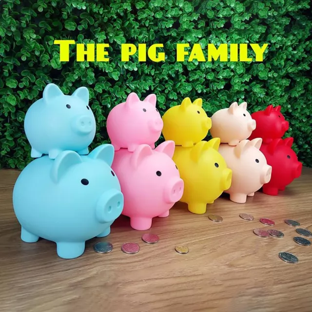 Small Piggy Bank Mon-ey Box Coin Mon-ey Box Cash Fund Children Saving Kid Gift